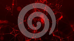 Abstract digital connection moving dots and lines. Technology background. Network connection structure. Colored