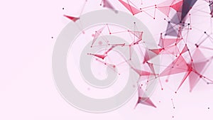 Abstract digital connection moving dots and lines. Technology background. Network connection structure. Colored