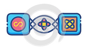 Abstract Digital Connection, Symbolizing Data Flow and Network Integration, vector design Generative AI