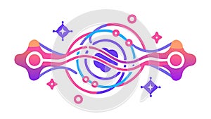 Abstract Digital Connection, Technology Data Flow Network, vector design Generative AI