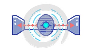 Abstract Digital Core, Data Processing, Network Hub, vector design Generative AI