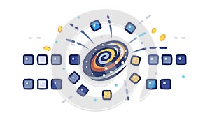 Abstract digital core, data processing and technological innovation, vector design Generative AI