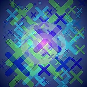 Abstract Digital Crosses Pattern with Bright Light Effect