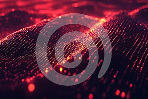 Abstract Digital Data Background of Glowing Binary Code Patterns