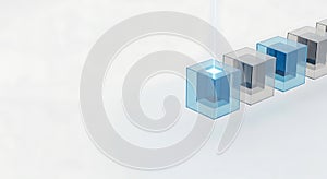 Abstract digital data cubes processing light beam