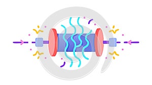 Abstract digital data dots, network connection concept, vector design Generative AI