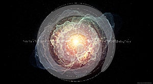 Abstract digital data field in cosmic space