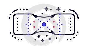Abstract Digital Data Field, Network Grid AI Icon, vector design Generative AI