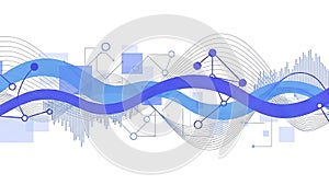 Abstract Digital Data Flow Background with Network Connections