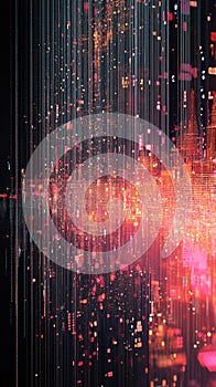 Abstract Digital Data Flow with Colorful Lights and Patterns