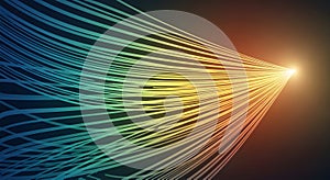 Abstract Digital Data Flow with Gradient Light Rays