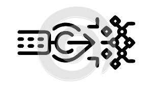 Abstract digital data flow and network connection icon vector design Generative AI