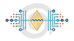 Abstract Digital Data Flow Network Technology AI Vector, vector design Generative AI