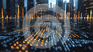 Abstract Digital Data Flow in Urban Setting