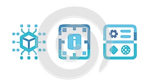 Abstract Digital Data Icons, Tech Information Technology, vector design Generative AI