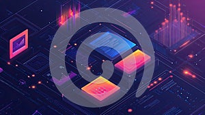 Abstract Digital Data Network and AI Visualization