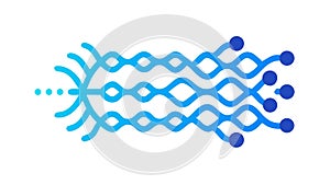 Abstract Digital Data Network and Interconnected Wires, vector design Generative AI