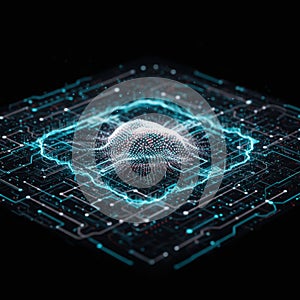 Abstract Digital Data Network Visualization