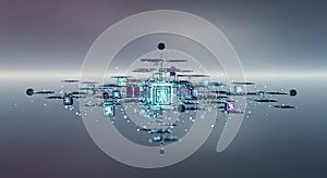 Abstract digital data processing network concept