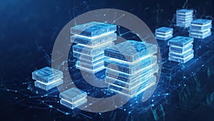 Abstract Digital Data Servers Network Technology Concept