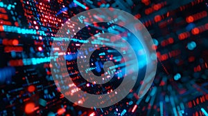 Abstract Digital Data Stream.AI generated image