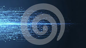 Abstract Digital Data Stream on Dark Background