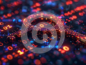 Abstract Digital Data Stream Encryption Visualization