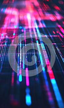 Abstract digital data stream, flowing lines, vibrant colors, tech background, data analysis visualization