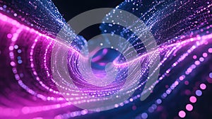Abstract digital data stream flowing particles background