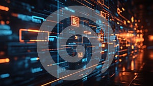 Abstract Digital Data Stream: Futuristic Technology Interface