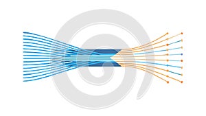 Abstract Digital Data Streams, Converging and Diverging, vector design Generative AI