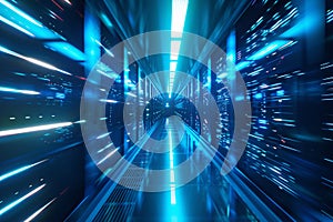 Abstract blue digital data transfer concept background