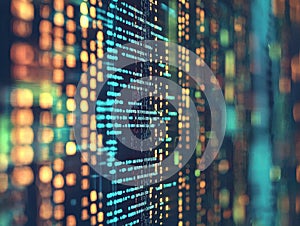 Abstract Digital Data Visualization with Colorful Light Patterns