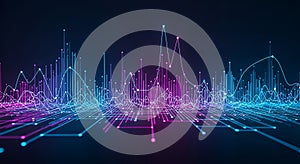 Abstract Digital Data Visualization Futuristic Technology and Network Connections