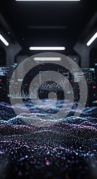 Abstract Digital Data Visualization with Glowing Particles