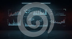 Abstract Digital Data Visualization Room Display