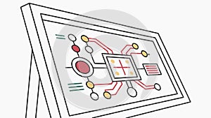 Abstract Digital Data Visualization Screen, vector design Generative AI