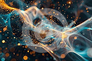 Abstract digital data visualizations artificial intelligence. Futuristic technology innovation.