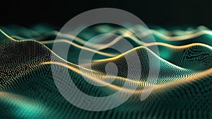 Abstract digital data waves forming network surface