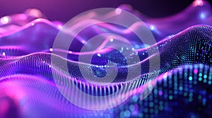 Abstract digital data waves visualizing technology concepts