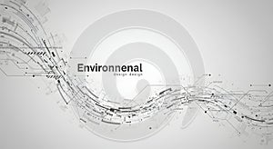 Abstract Wavy Technology Network Background