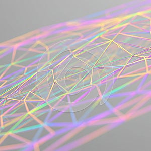 An abstract digital design featuring a geometric pattern of interlocking polygons. The