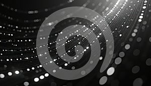 Abstract digital design for tech background. Data transmission in cyberspace. Binary code pattern with glowing particles.