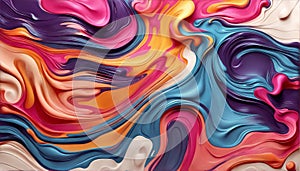 Abstract digital design with vibrant colors and fluid, liquid-like textures, visually stunning backdrop for various creative