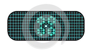 Abstract digital display with glowing pattern. vector design Generative AI