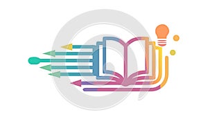 Abstract Digital Education and Idea Generation Icon, vector design Generative AI