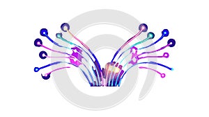 Abstract Digital Explosion or Bursting Light Effects Graphic Element, vector design Generative AI