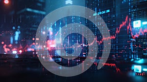 Abstract Digital Financial Data Visualization, Generative AI