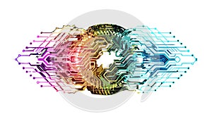 Abstract Digital Flow Circuit Board for Tech Concepts, Vector Design Generative AI