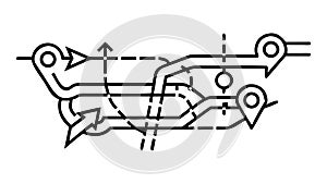 Abstract Digital Flow Lines for Network & Data Concepts, vector design Generative AI